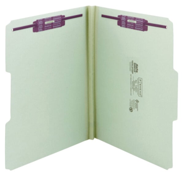 Smead 14931 SafeSHIELD Letter Size Fastener Folder with 2 Fasteners, 1" Expansion - 25/Box