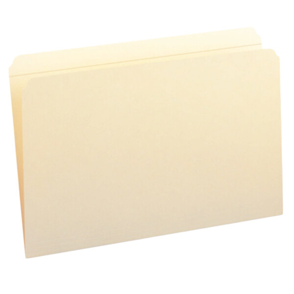A Smead legal size file folder with a yellow tab.
