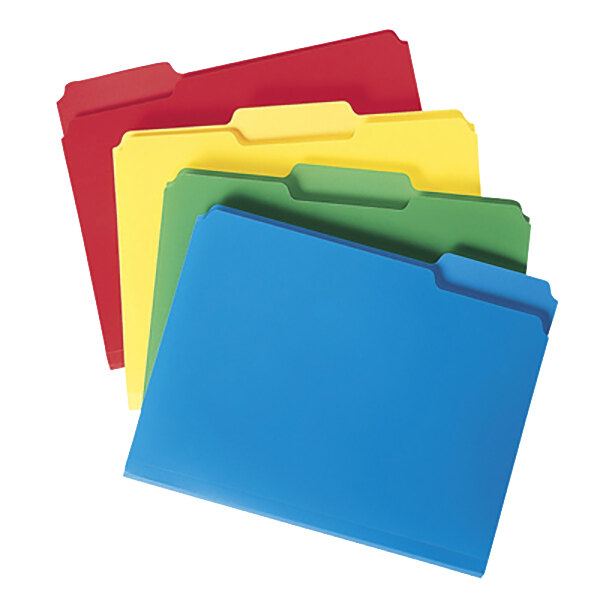 24 per Box - New Smead Poly File Folder 10500 1/3-Cut- Tab Letter Size Assorted Colors 