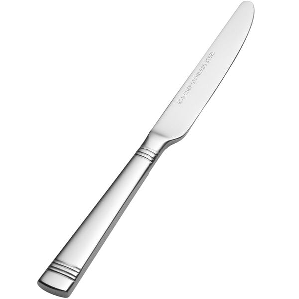 A Bon Chef stainless steel knife with a silver handle.