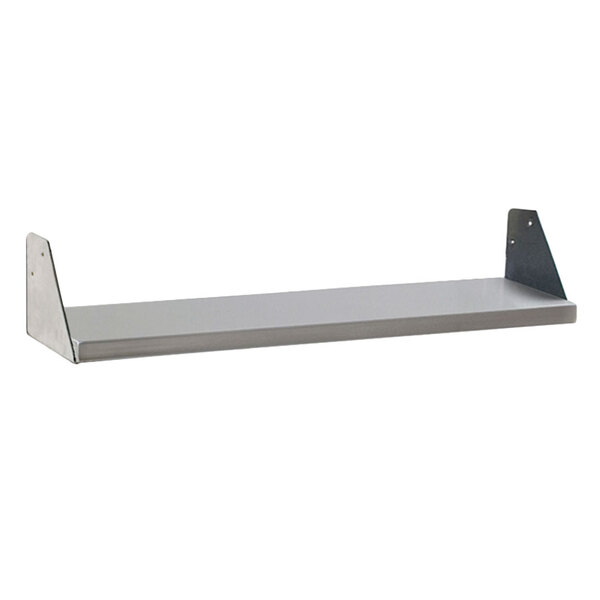 A stainless steel dish shelf with two corners on top.