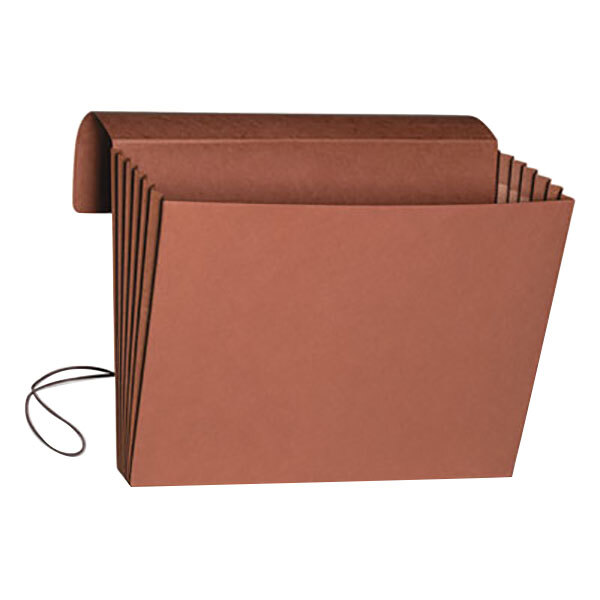 A brown file folder with a cord.
