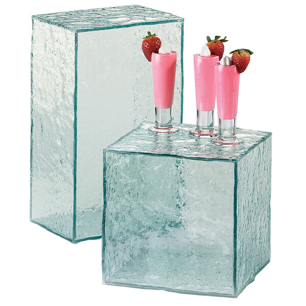 Cal-Mil 432-13-43 Glacier Acrylic Faux Glass Rectangular Riser - 13