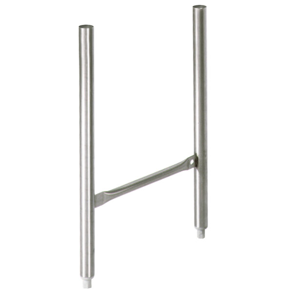 A stainless steel H leg set for an Eagle Group dishtable with two metal poles.