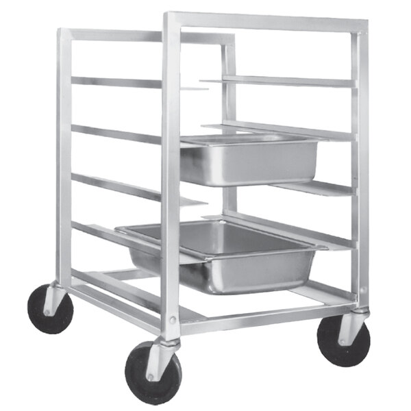 A Channel UTR-5 metal cart with five trays on wheels.