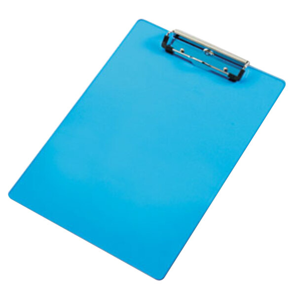 Saunders 21567 1/2" Capacity 12" x 8 1/2" Transparent Blue Acrylic Plastic Clipboard with Ruler Edge