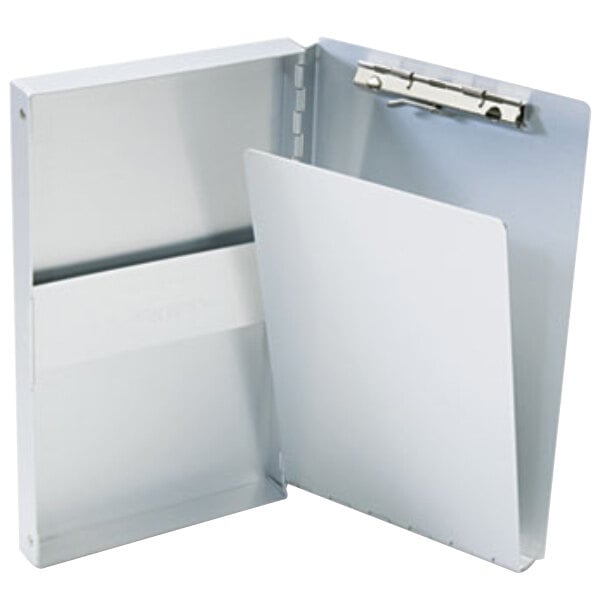 Saunders 10507 Snapak 3/8" Capacity 9 1/2" x 5 11/16" Silver Recycled Aluminum Side-Open Form Holder Clipboard