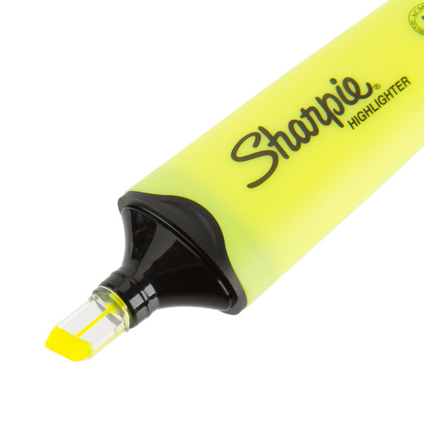Sharpie 1897847 Fluorescent Yellow Blade Tip Clearview Highlighter 12