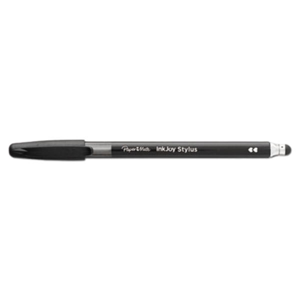 Paper Mate 1951348 InkJoy 100 Black Ink with Black Barrel 1mm Stylus / Capped Ballpoint Pen - 12/Pack
