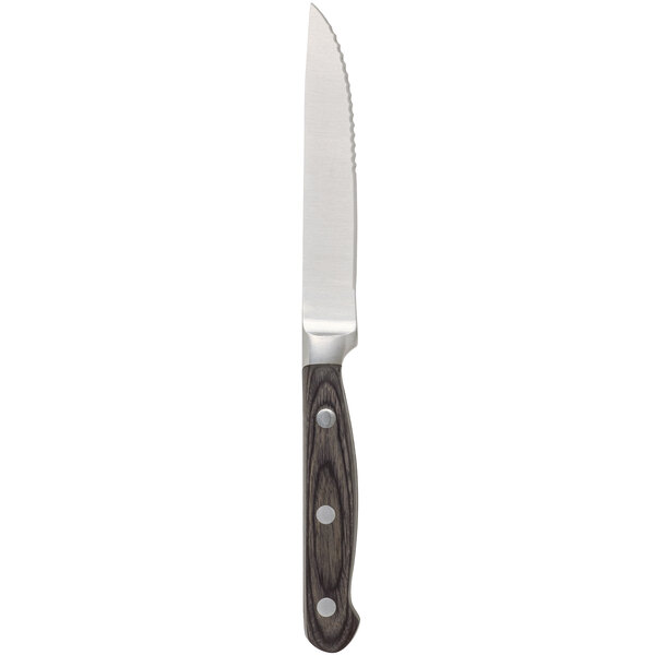A Chef & Sommelier steak knife with a grey handle and silver blade.