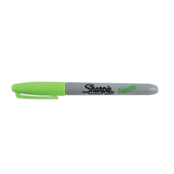 Sharpie 1860447 Neon Green Fine Tip Permanent Marker 12/Pack