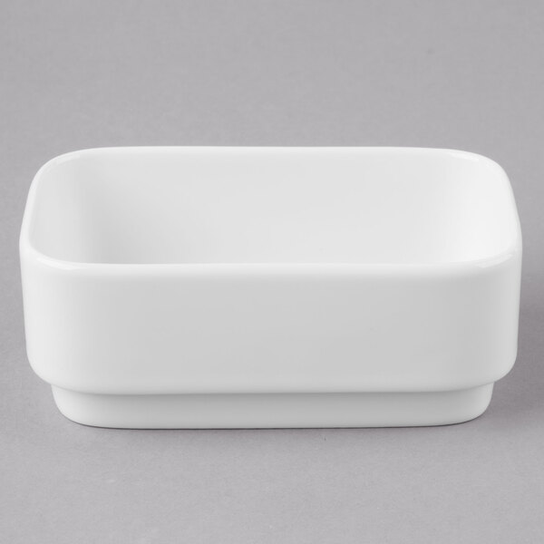 Schonwald 9197901 Avanti Gusto 4 1/2" x 2 7/8" Continental White Porcelain Sugar Packet Holder