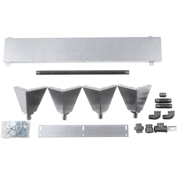 A metal Garland convection gas oven stacking kit with bolts and screws.