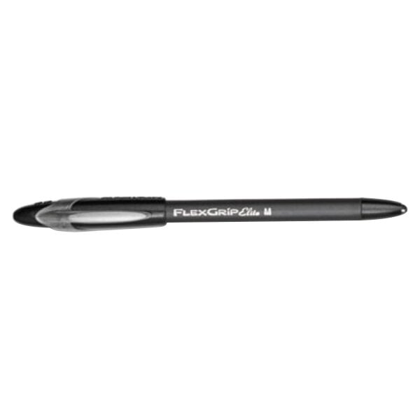 A Paper Mate black pen with a silver tip and cap.