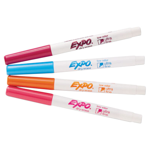 Expo 1884308 Assorted 4Color LowOdor Ultra Fine Point Dry Erase