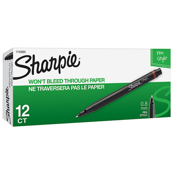 Sharpie 1742665 Red Ink with Gray / Red Barrel 0.5mm Water Resistant Plastic Point Stick Pen - 12/Pack
