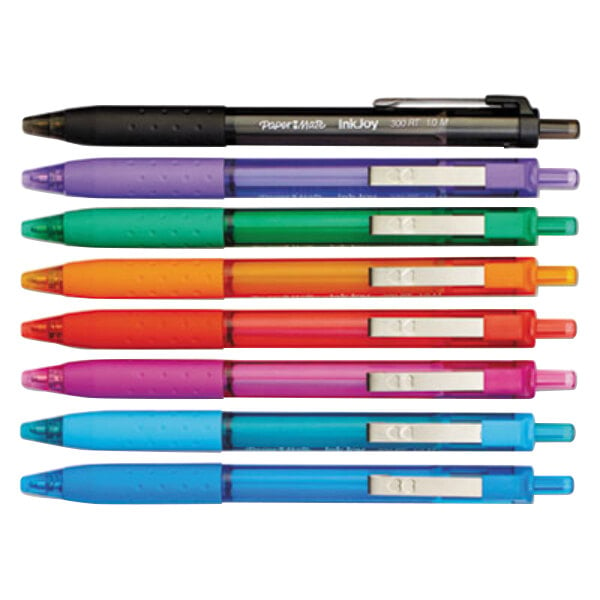Paper Mate 1945926 InkJoy 300 RT Assorted Ink with Assorted Barrel Color 1mm Retractable Ballpoint Pen - 24/Pack