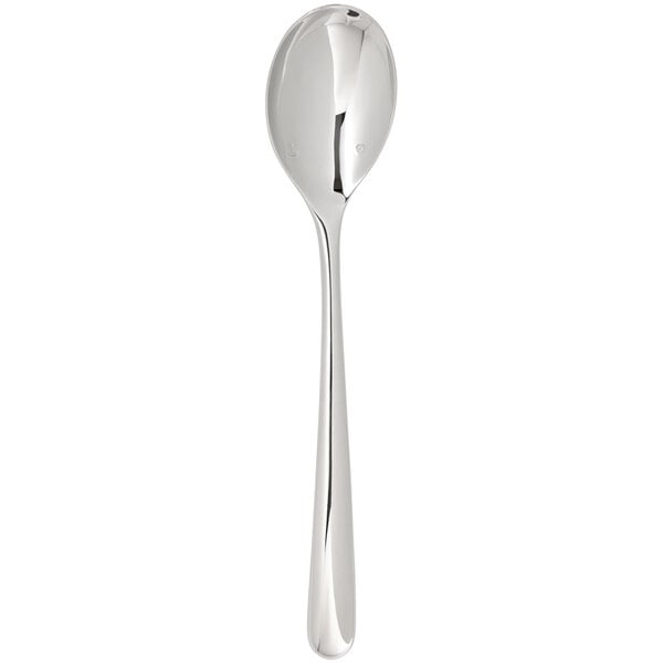 A silver Chef & Sommelier dessert spoon with a long handle.