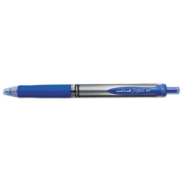 Uni-Ball 65941 Signo Gel RT Blue Ink with Blue Barrel 0.7mm Retractable Roller Ball Gel Pen - 12/Pack