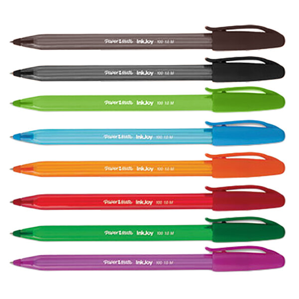 PAPER MATE INKJOY 100 BALLPOINT PENS MIXED COLOURS PACK OF 8 WITH FREE POSTAGE 