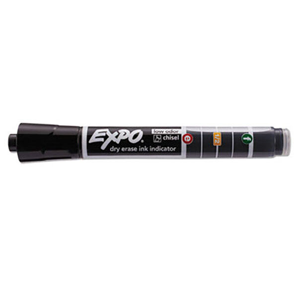 Expo 1946630 Ink Indicator Black Chisel Tip Dry Erase Marker 12/Pack