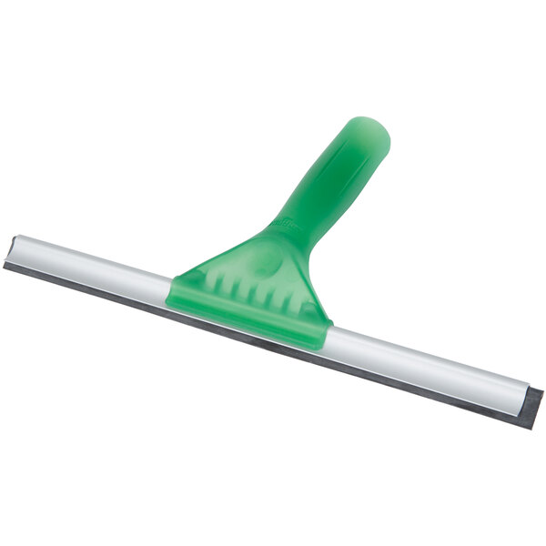 An Unger UnitecLite green squeegee with a green handle.
