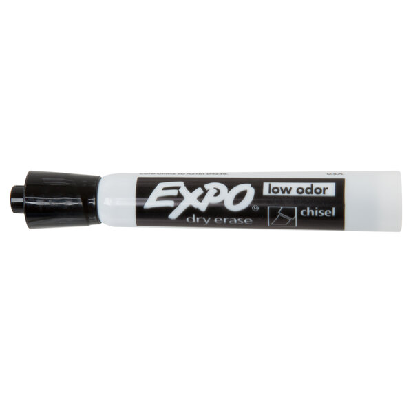 Expo 1920940 Black LowOdor Chisel Tip Dry Erase Marker 36/Box