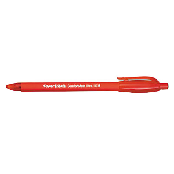 Paper Mate 6320187 ComfortMate Ultra RT Red Ink with Red Barrel 1mm Retractable Ballpoint Pen - 12/Pack
