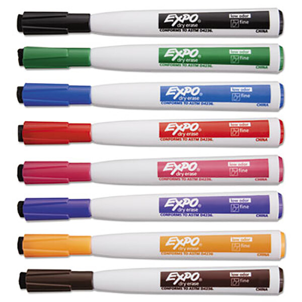 Expo 1944748 Assorted 8Color Fine Point Dry Erase Marker 8/Pack