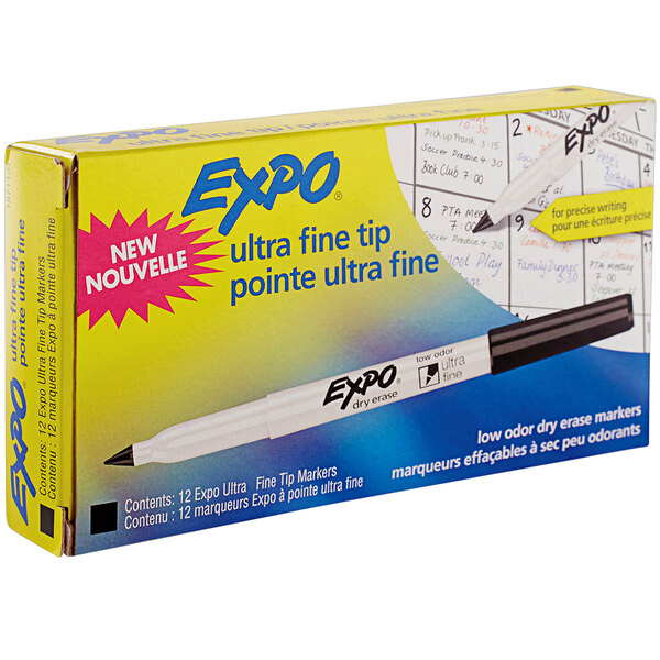 Expo 1871131 Black LowOdor Ultra Fine Point Dry Erase Marker 12/Pack