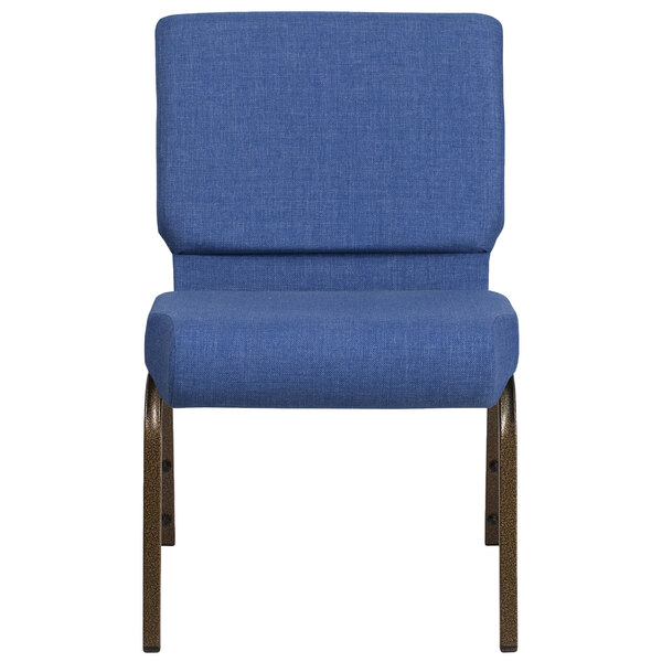 Flash Furniture FDCH02214GVBLUEGG Hercules Series Blue 21" Church Chair with Gold Vein Frame