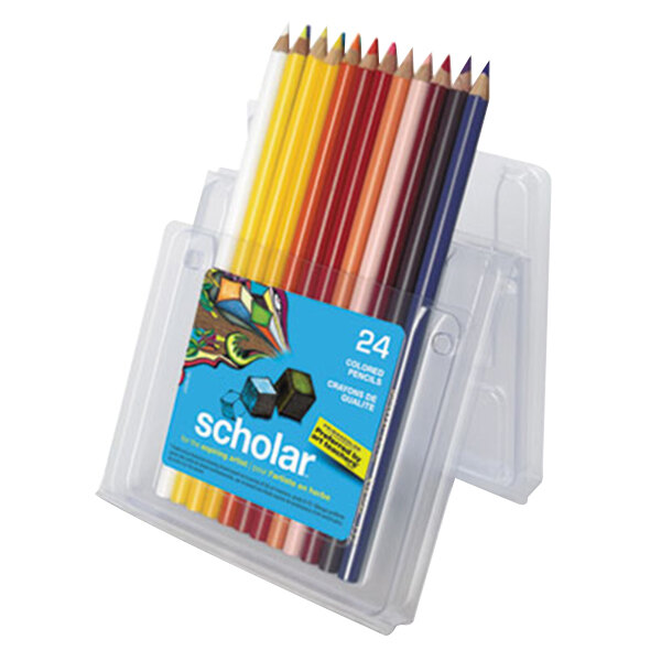 Prismacolor 92805 Scholar 24 Assorted Woodcase Barrel 3mm 2B Lead #2 Colored Pencils