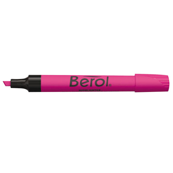 Berol 64327 4009 Pink Chisel Tip Desk Style Highlighter - 12/Pack