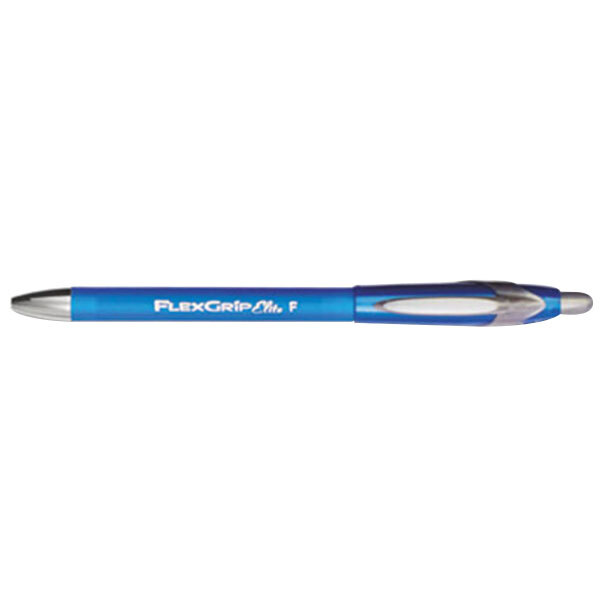 Paper Mate 85583 FlexGrip Elite Blue Ink with Blue Barrel 0.8mm Retractable Ballpoint Pen - 12/Pack