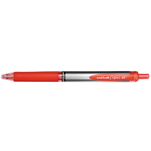 UniBall 65942 Signo Gel RT Red Ink with Red / Metallic Barrel 0.7mm