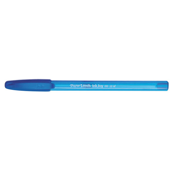 Paper Mate 1951256 InkJoy 100 Blue Ink with Blue Barrel 1mm Ballpoint Stick  Pen - 12/Pack