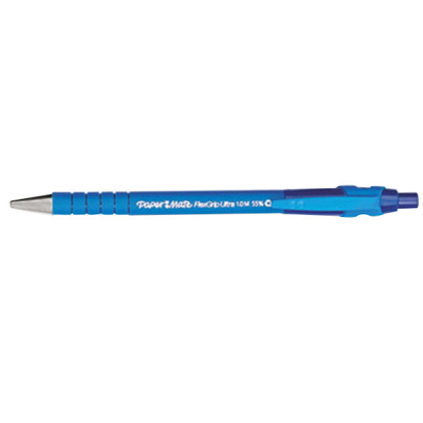 Paper Mate 9510131 FlexGrip Ultra Blue Ink with Blue Barrel 1mm Retractable Ballpoint Pen - 12/Pack