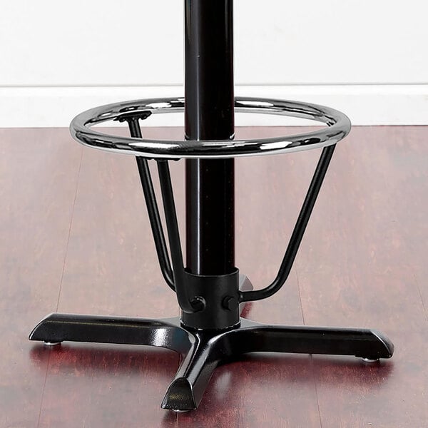 Lancaster Table & Seating 22" x 22" Black 3" Bar Height Column Cast Iron Table Base with 16" Foot Ring