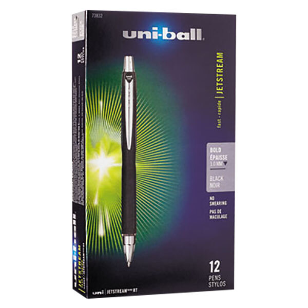 UniBall 73832 Jetstream RT Black Ink with Black Barrel 1mm Retractable