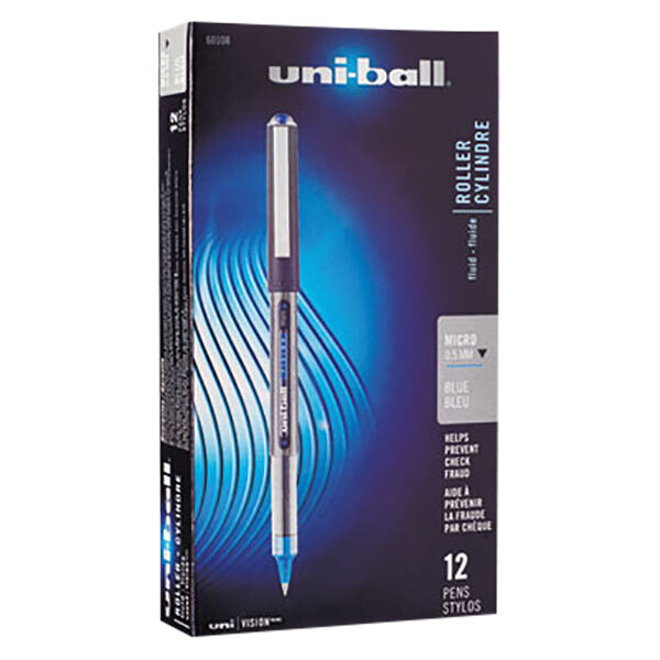 UniBall 60108 Vision Blue Ink with Blue / Gray Barrel 0.5mm Roller