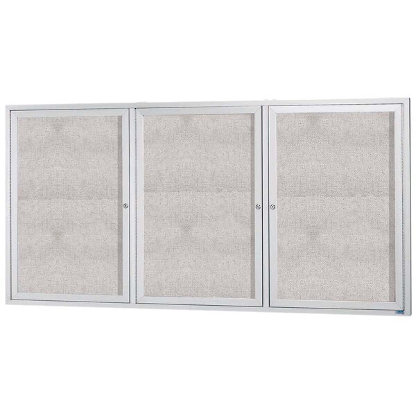 Aarco ODCC36723R 36" x 72" Enclosed Hinged Locking 3 Door Satin