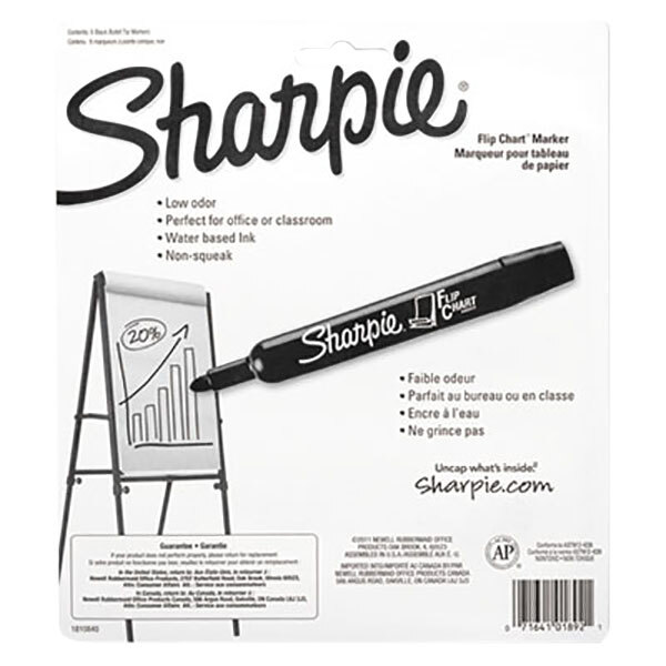 Sharpie 1760445 Black Bullet Tip Flip Chart Marker 8/Pack