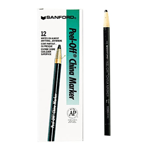 Sharpie PeelOff China Marker, Black Box of 12 staurantStore