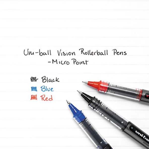 UniBall 60106 Vision Black Ink with Black / Gray Barrel 0.5mm Roller