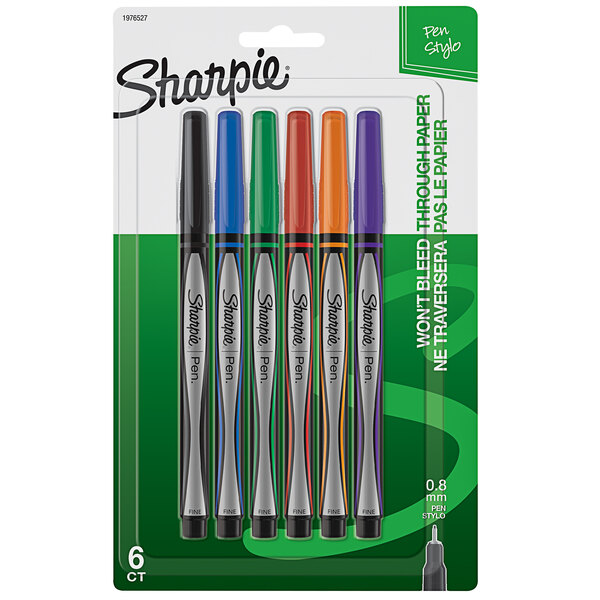 Sharpie 1976527 Assorted Ink with Assorted Barrel Color 0.8mm Water Resistant Plastic Point