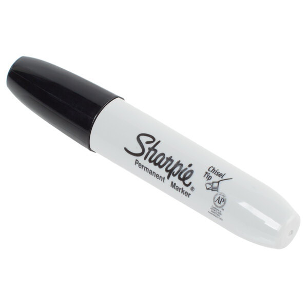 Sharpie 38201 Black Chisel Tip Permanent Marker 12/Pack