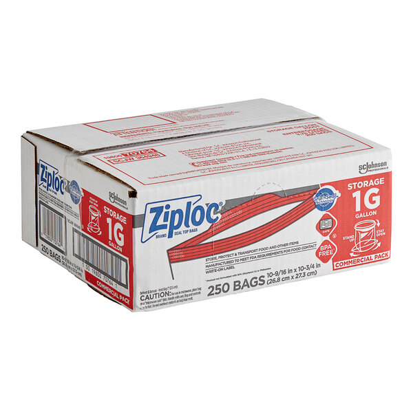 Ziploc® 364948 10 9/16" x 10 3/4" One Gallon Storage Bag with Double