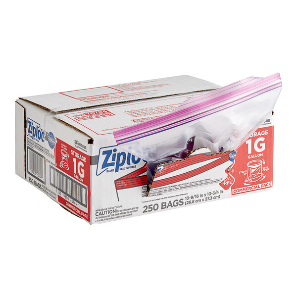 Ziploc® 364948 10 9/16" x 10 3/4" One Gallon Storage Bag with Double