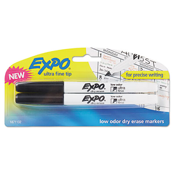 Expo 1871132 Black LowOdor Ultra Fine Point Dry Erase Marker 2/Pack