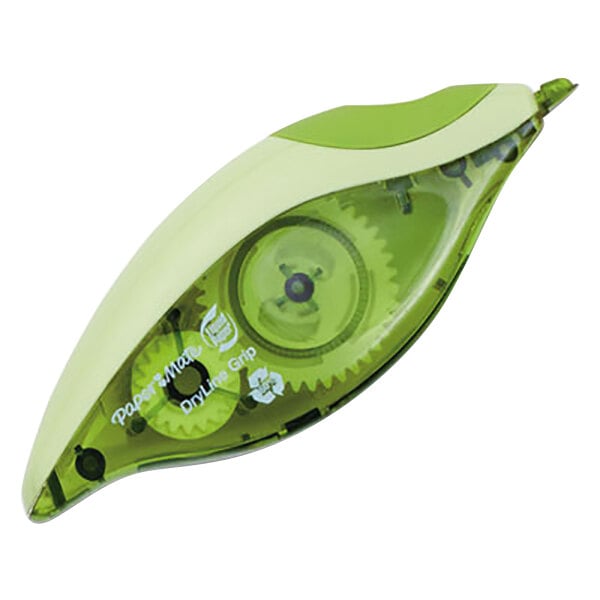 A green and white Paper Mate Liquid Paper DryLine Grip correction tape dispenser.